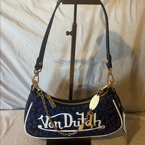 Von Dutch Navy and Black Shoulder Bag New With Tags